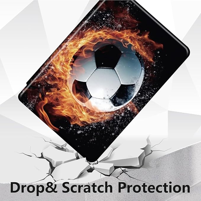 Case for Lenovo Tab P11 Plus Case 2021 (TB-J616F / J616X), 360 Degree Rotating Folding Stand,with Auto Sleep/Wake Case for Lenovo Tab P11 11” 2020 (TB-J606F TB-J606X),Fire Football