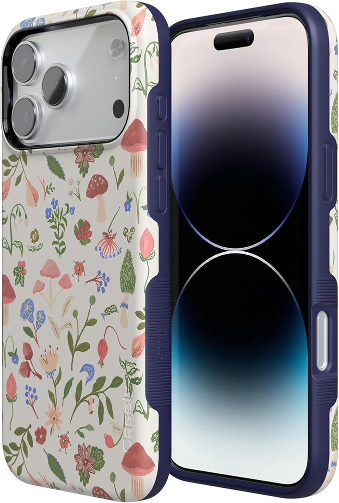 Casely iPhone 17 Pro Case | Garden Party | Mushroom Floral | Compatible with MagSafe | Bold Protective Design