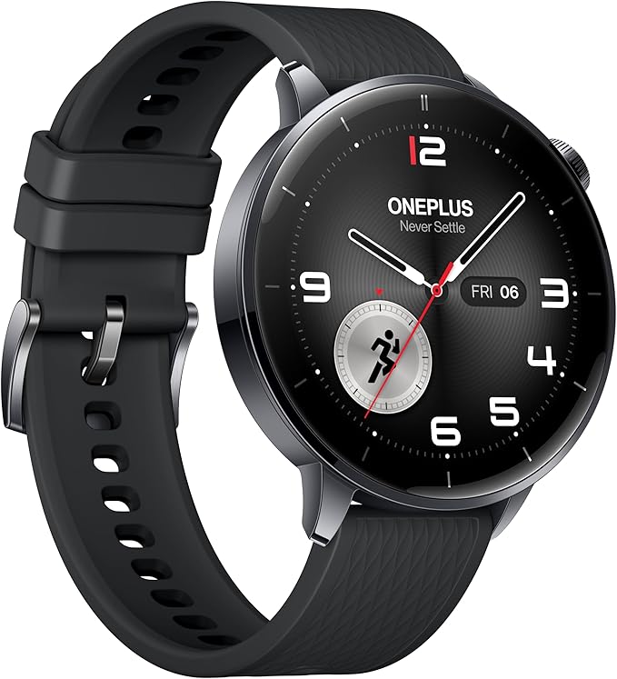 OnePlus Watch 3 43mm Black Steel, WearOS, Black Steel, 32GB Storage, 60h Battery Life, Bluetooth, GPS Navigation, Round Face, 1.32-Inch Display