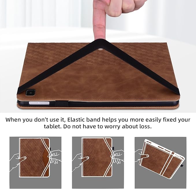 Case for Samsung Galaxy Tab S6 Lite 2024/2022/ 2020 10.4 inch Case PU Leather Card Holder (SM-P620/P625/P613/P619/P615/P610) Multi-Angle Galaxy Tab S6 Lite, Brown