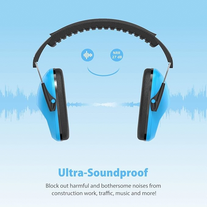 Dr.meter Noise Cancelling Headphones for Kids Adults 2 PACK, SNR27.4 Ear Protection Kids Ear Muffs, Adjustable Earmuffs for Monster Jams, Sensory Autism, Concerts, Fireworks