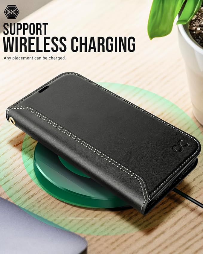 OCASE Compatible with iPhone 15 Wallet Case, PU Leather Flip Folio Case with Card Holders RFID Blocking Kickstand [Shockproof TPU Inner Shell] Phone Cover 6.1 Inch 2023, Retro Black