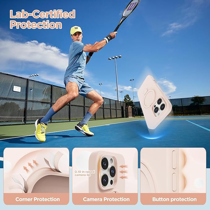 Magnetic Stand for iPhone16 Pro Case with Kickstand 【Lab-Certified Protection】【Not Yellowing】【Anti-Fingerprint】 Durable, Enhanced Grip, Slim，Pink，iPhone 16 Pro 6.3"