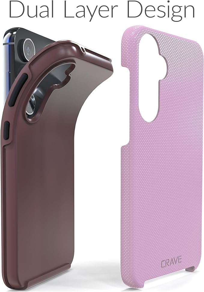 Crave Dual Guard Compatible with Samsung Galaxy S23 FE Case - Shockproof Protection with Dual Layer Design, Lilac