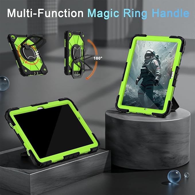 Case for Samsung Galaxy Tab A9+/A9 Plus 11 Inch (SM-X210/X216/X218) with Screen Protector/Rotating Stand/Pencil Holder,Military Grade Shockproof Cover for Galaxy Tab A 9 Plus Cases