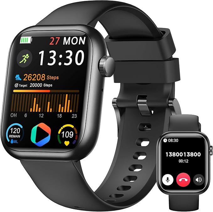 Smart Watch for Men Women, 1.83" Fitness Watch (Answer/Make Call), Smartwatch with Heart Rate/Blood Pressure, Sleep Tracker, Pedometer, 120+ Sport Modes,IP68 Waterproof Fitness Tracker for Android IOS