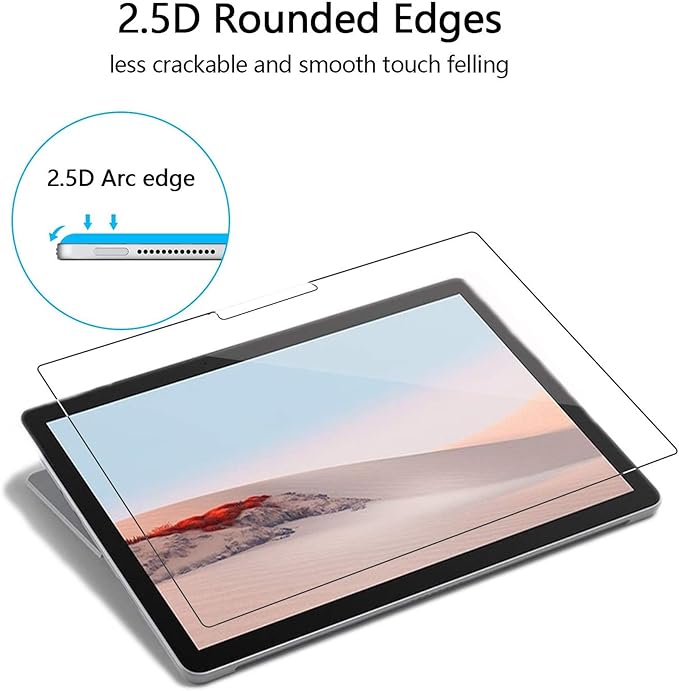 Adeway Glass Screen protector for Microsoft Surface Go 4/3/2/1 10.5 Inch, 9H/ Ultra Sensitive/One Touch Installation, Also Compatible for Surface Go 1/2/3 (2018/2020/2021)