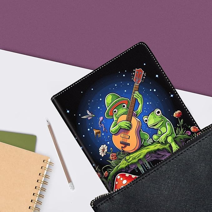 Case for Samsung Galaxy Tab A9 Plus 11 inch 2023，Slim Fit Foldable Standing Cover Case with Auto Sleep/Wake for Galaxy Tab A9+ 11’2023 (SM-X210/X216/X218)，Frog Playing Banjo