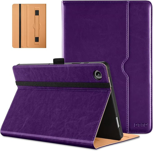 DTTO for Samsung Galaxy Tab A9 Plus 11 inch Case 2023, Premium Leather Business Folio Stand Cover with Hand Strap for Galaxy Tab A9+ 11'' 2023 Model (SM-X210/X216/X218) - Auto Wake/Sleep, Dark Purple