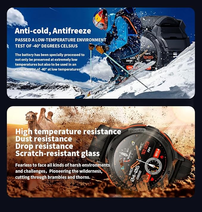 Gravity C25 1.43" AMOLED Smartwatch with Always-On Display, Bluetooth Call, AI Voice, 100+ Sports Modes, Heart Rate & Sleep Monitor, 1 ATM Waterproof, Fitness Tracker for iOS & Android (Orange)