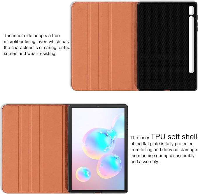 for Samsung Galaxy Tab S6 10.5 inch Case 2019 Model(SM-T860/T865/T867) Genuine Leather Cover Protective Shell,Auto Wake/Sleep.Brown