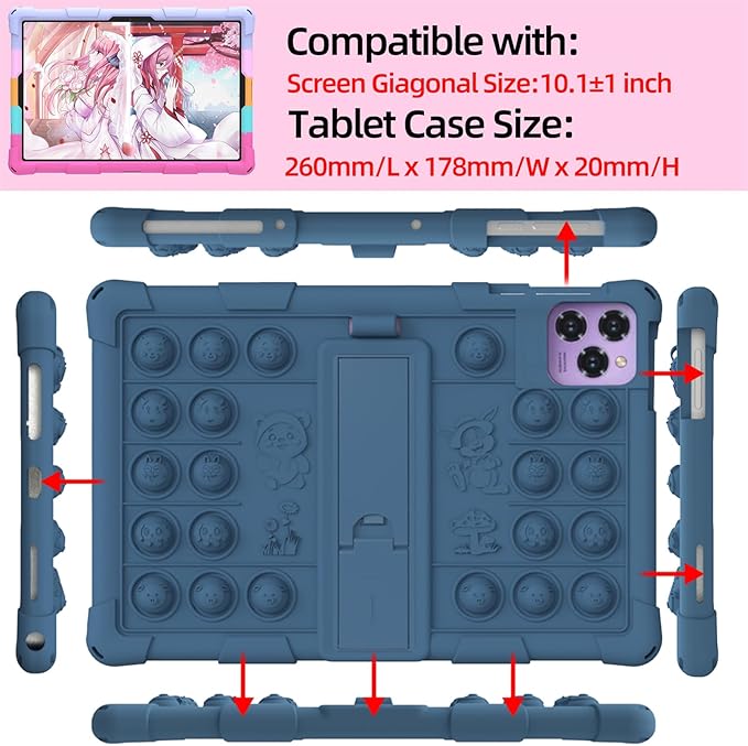 Case for Callsky-Tab Cpad 10/Aiprotablet K10/MEIZE D115 Tablet 10.1 inch, Stand Cover for WXUNJA ECOPAD 01/ZONKO D115//KADYBE D115/Tuotatop X13/Suicoey T618/YOBANSE T618 Tablet (Purple)