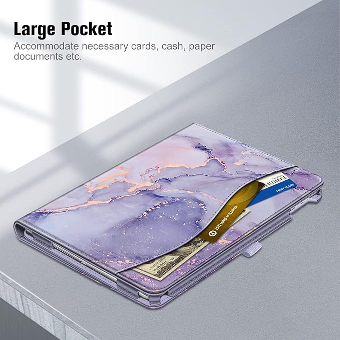 Fintie Case for iPad 9th / 8th / 7th Generation (2021/2020/2019) 10.2 Inch - [Corner Protection] Multi-Angle Viewing Stand Cover with Pocket & Pencil Holder, Auto Sleep Wake, Lilac Marble