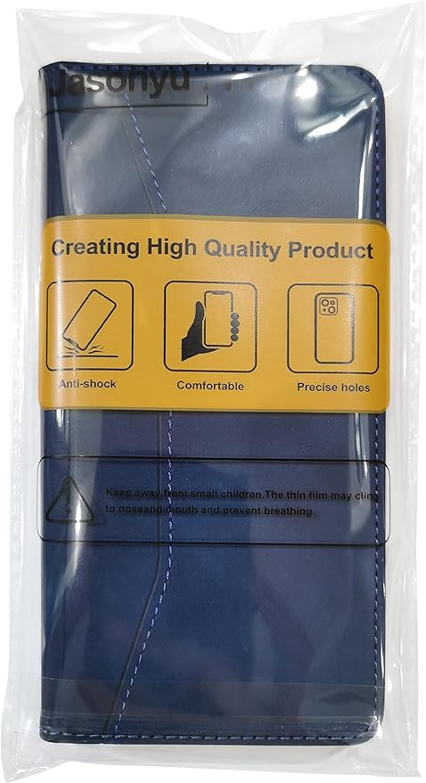 Jasonyu Flip Wallet Case for Samsung Galaxy S10,Leather Magnetic Folio Cover with Card Holder,Kickstand - TPU Shockproof Durable Protective Phone Case,Blue