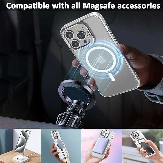 for iPhone 15 Pro Case Magnetic, [Compatible with Magsafe] Supports Wireless Charging,Case for iPhone 15 Pro, Translucent