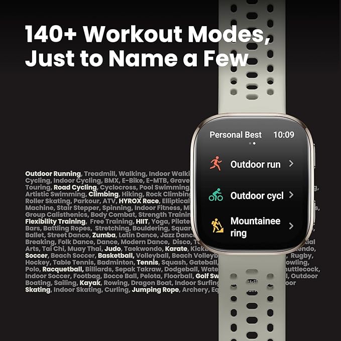 Amazfit Bip 6 Smart Watch 46mm, 14 Day Battery, 1.97" AMOLED Display, GPS & Free Maps, AI, Bluetooth Call & Text, Health, Fitness & Sleep Tracker, 140+ Workout Modes, 5 ATM Water-Resistance, Blush