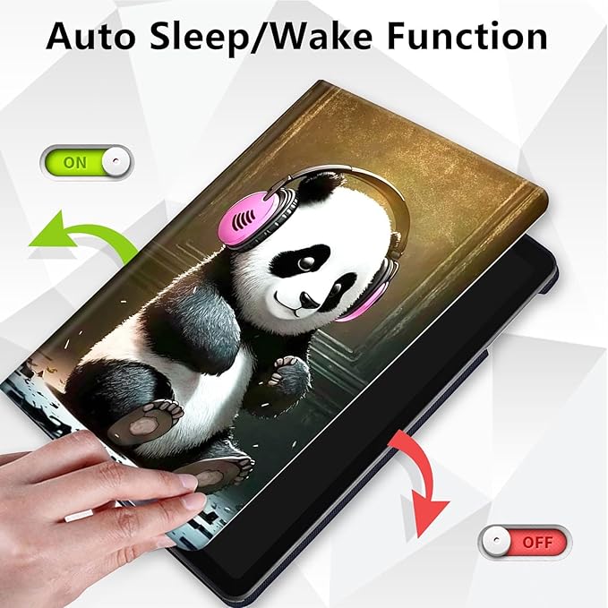 Case for Lenovo Tab M10 Plus 10.3", 360 Degree Rotating Folding Stand,with Auto Sleep/Wake Case for Lenovo Tab M10 Plus (2020 2nd Gen) TB-X606F/TB-X606X 10.3" FHD Tablet,Cute Music Panda