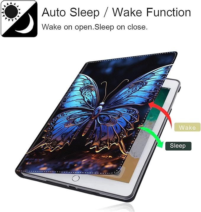 Case for Galaxy Tab A9 Plus ， Auto Sleep/Wake Multi-Angle Viewing Slim Folio Stand Cover for Samsung Galaxy Tab A9+/A9 Plus 11 Inch 2023 (SM-X210/X216/X218), Butterfly Art