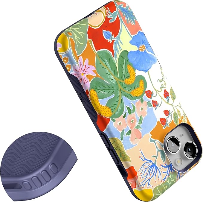 Casely iPhone 14 Case | Botanical Blooms | Floral Patchwork | Compatible with MagSafe | Bold Protective Design