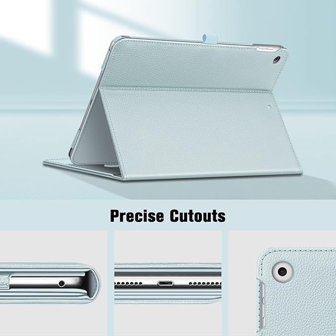 Fintie Case for iPad 9th / 8th / 7th Generation (2021/2020/2019) 10.2 Inch - [Corner Protection] Multi-Angle Viewing Stand Cover with Pocket & Pencil Holder, Auto Sleep Wake, Ice Blue