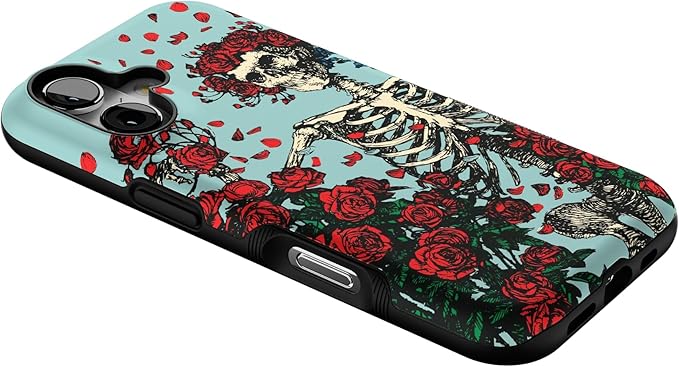 Casely iPhone 17 Case | Forever Grateful | Grateful Dead Skeleton Floral | Bold Protective Design | Compatible with MagSafe