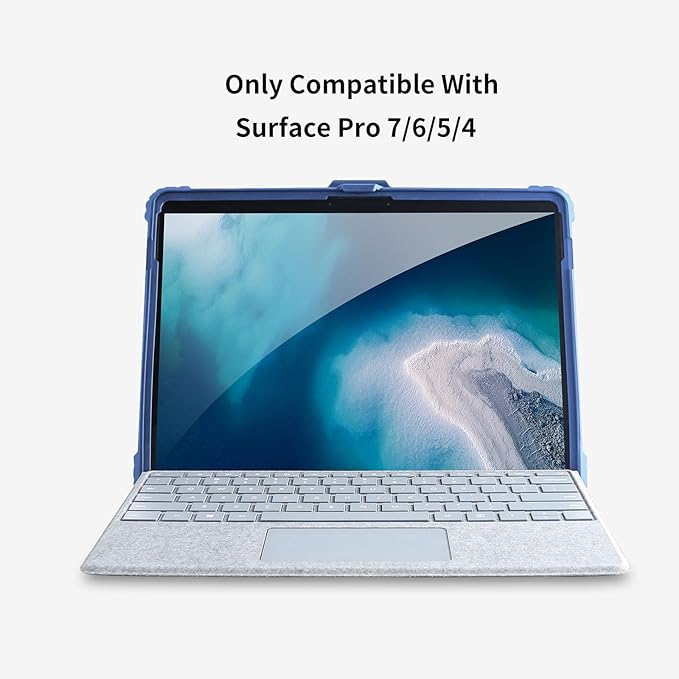 AOAOfor Microsoft Surface Pro 7/6/5/4 Case with Shoulder Strap, Hand Strap, Stylus Pen Holder, Rugged, Shock-Absorbing and Drop-Resistant-Blue