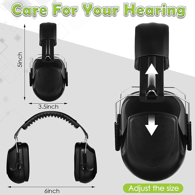 4 Pack NRR 28dB Safety Ear Muffs, Foldable Noise Reduction Safety Ear Protection Adult Noise Cancelling Earmuffs for Shooting