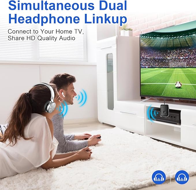 Premium Bluetooth 5.4 Transmitter, Airplane Wireless Adapter, Supports 2 AirPods/Headphones, Bluetooth Transmitter for TV, Airplane, Gym, with aptX Adaptive & Low Latency