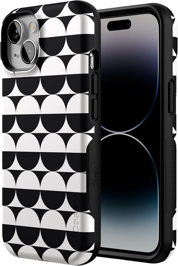 Casely iPhone 14 Case | Half Moon | High Contrast Design | Compatible with MagSafe | Bold Protective Design