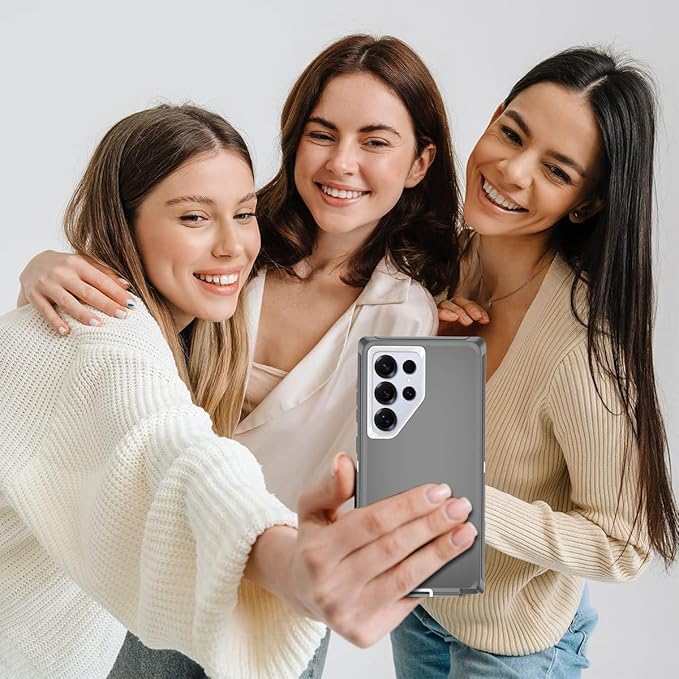 for Samsung Galaxy S25 Ultra Case Heavy Duty Protective Case Shockproof Dropproof 3-Layer Full Body Protection [Without Screen Protector] Tough Rugged Case for Galaxy S25 Ultra,Grey/White