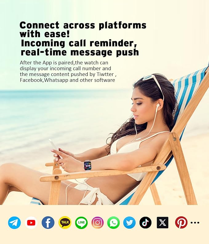 Men's Women's Smart Watch,1.96-inch HD Touchscreen Smartwatch,100+ Sports,Blood Pressure,Heart Rate,Blood Oxygen,Sleep Monitoring,IP68 Waterproof Fitness Tracker,Android iOS iPhone (Pink)