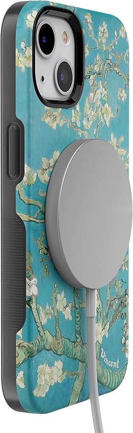 Casely iPhone 14 Case | Blue Awakening | Van Gogh Almond Blossom | Compatible with MagSafe | Bold Protective Design