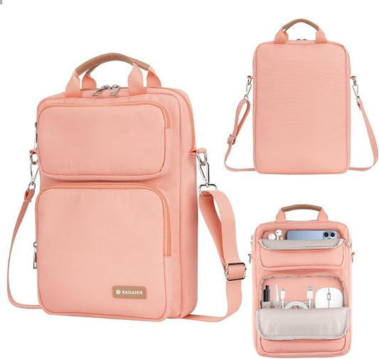 10-13 Inch Tablet Sleeve Bag, Ipad Bag for 13 In/11 in New iPad Pro M4 & 13 in Air M2 2024,iPad Pro 12.9 M2&M1,Ipad 10.9,Galaxy Tab S8+/S9+ 12.4,with Removable Shoulder Strap (Pink)