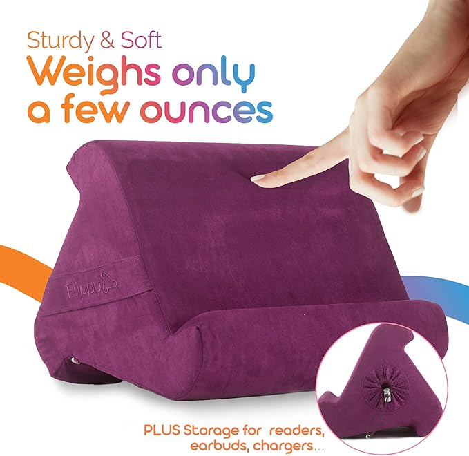 Flippy Tablet Pillow Stand - Cushion Tablet Stand & Holder, Bed Support for Lap and Desk, Compatible with Phone & Book Reading: Kindle, iPad Pro, iPhone & Samsung - Orchid You Not