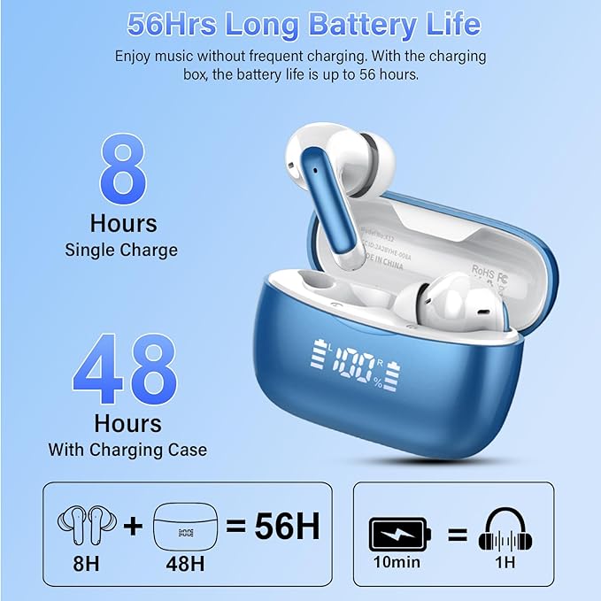 AI Translation Earbuds Real Time with Audio and Video Calls, 164 Language/7 Translation Modes Translator Earbuds Bluetooth 5.4 with APP, 48H AI Ear Buds Translator Device for Business/Learning/Travel