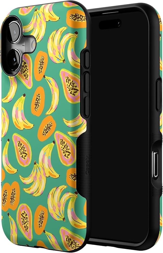 Casely iPhone 17 Case | Papaya Palms | Dippin' Daisy's Tropical Vacation | Bold Protective Design | Compatible with MagSafe