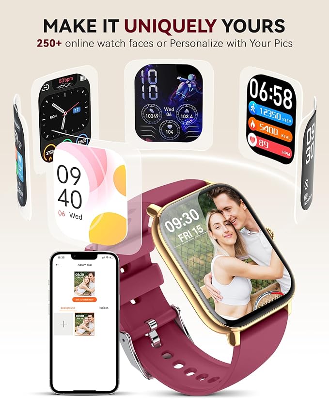 Smart Watch for Women Men- Answer/Make Call, 2025 IP68 Waterproof Fitness Step Sleep Tracker Watch with Monitor Activity Counter Smartwatch for Andriod iPhone iOS Samsung Compatible