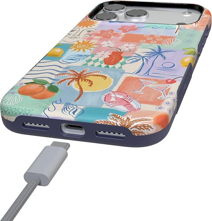 Casely iPhone 17 Pro Case | Tropical Heat | Beachy Collage | Compatible with MagSafe | Bold Protective Design