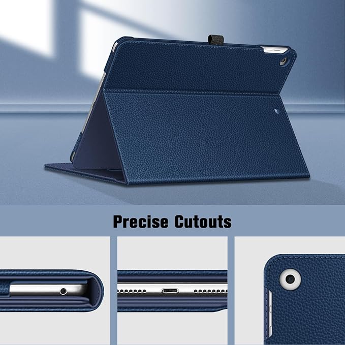 Fintie Case for iPad 9th / 8th / 7th Generation (2021/2020/2019) 10.2 Inch - [Corner Protection] Multi-Angle Viewing Stand Cover with Pocket & Pencil Holder, Auto Sleep Wake, Navy