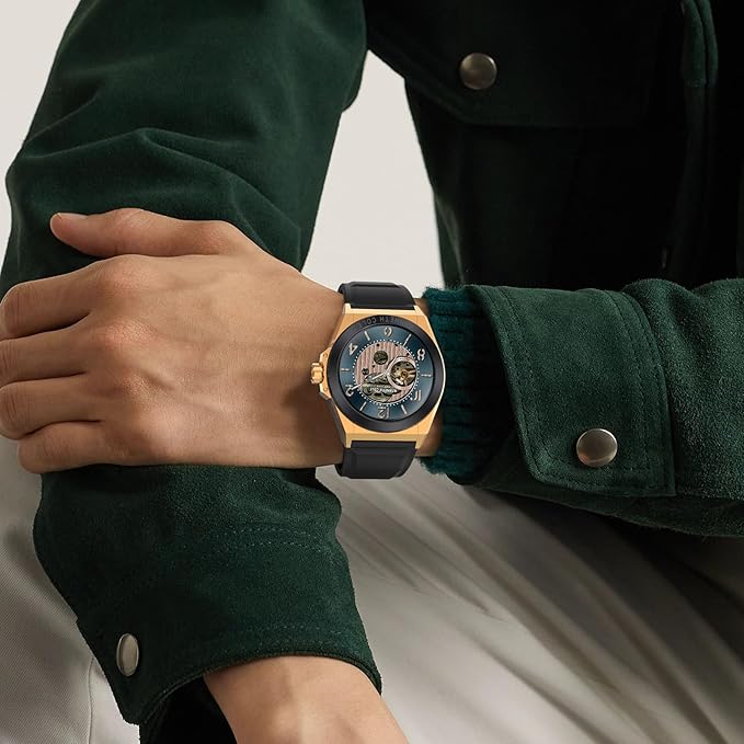 BRIBEJAT Smart Watch for Men, HD 1.32'' Stainless Steel Case Smartwatch, Waterproof Fitness Tracker Pedometer SpO2/Heart Rate/Sleep Monitor, Activity Tracker Compatible with iOS Android Phone