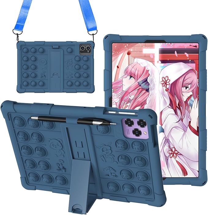 Case for Callsky-Tab Cpad 10/Aiprotablet K10/MEIZE D115 Tablet 10.1 inch, Stand Cover for WXUNJA ECOPAD 01/ZONKO D115//KADYBE D115/Tuotatop X13/Suicoey T618/YOBANSE T618 Tablet (Blue)
