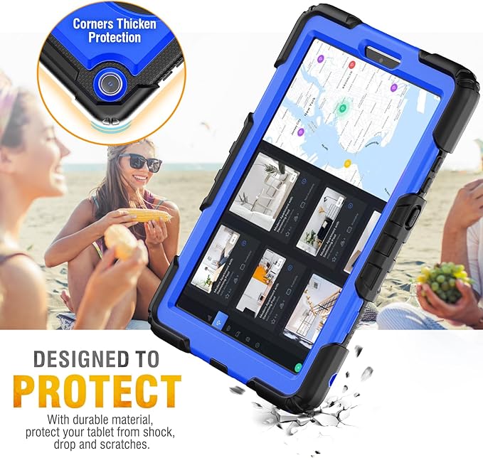 HXCASEAC Case for Lenovo Tab One/Tab K9 2025 (TB-305FU) 8.7 inch, with Screen Protector/Rotating Hand Strap/Sturdy Stand, Protective Cover for Lenovo one Tablet - Blue