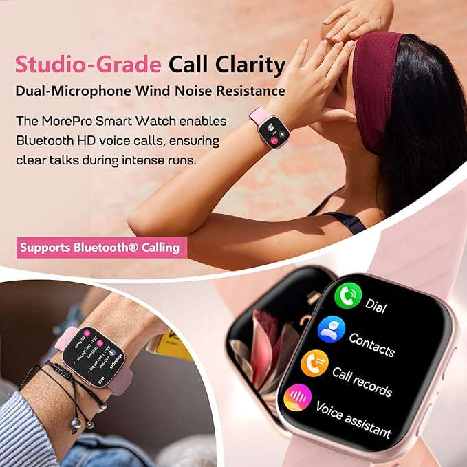 MorePro Smart Watch for Women Men (Make/Answer Call), 1.85" Smartwatch with 24/7 Heart Rate & Blood Pressure Monitor, Blood Oxy-gen Sleep Tracking, 120+ Sports Fitness Trackers for iPhone Android