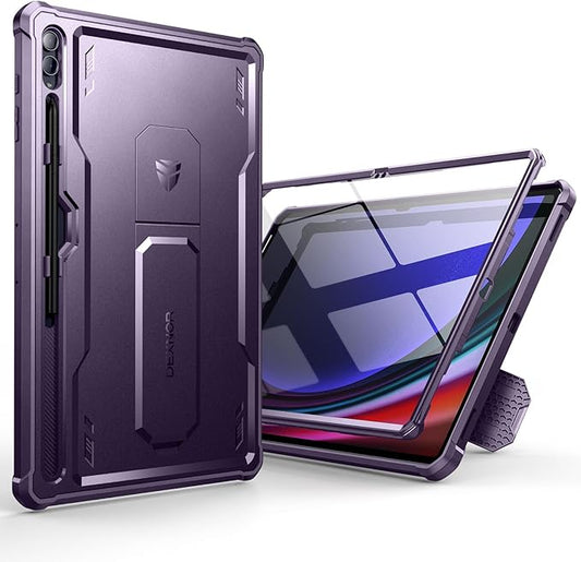 Dexnor Case for Samsung Galaxy Tab S10 Ultra (2024), S9 Ultra(2023), S8 Ultra(2022) 14.6 Inch, [Built in Screen Protector & Kickstand] with Pen Holder Heavy Duty Shockproof Protective Cover - Purple