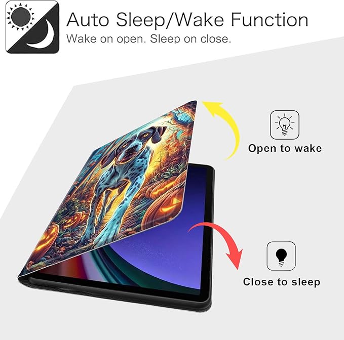 Case for Samsung Galaxy Tab S10 FE/ S9 FE 5G 10.9 Inch/Tab S9 11 Inch, Slim PU Leather Stand Cover with Auto Wake/Sleep, Multi-Angle Viewing & Shockproof, Shorthaired Pointer