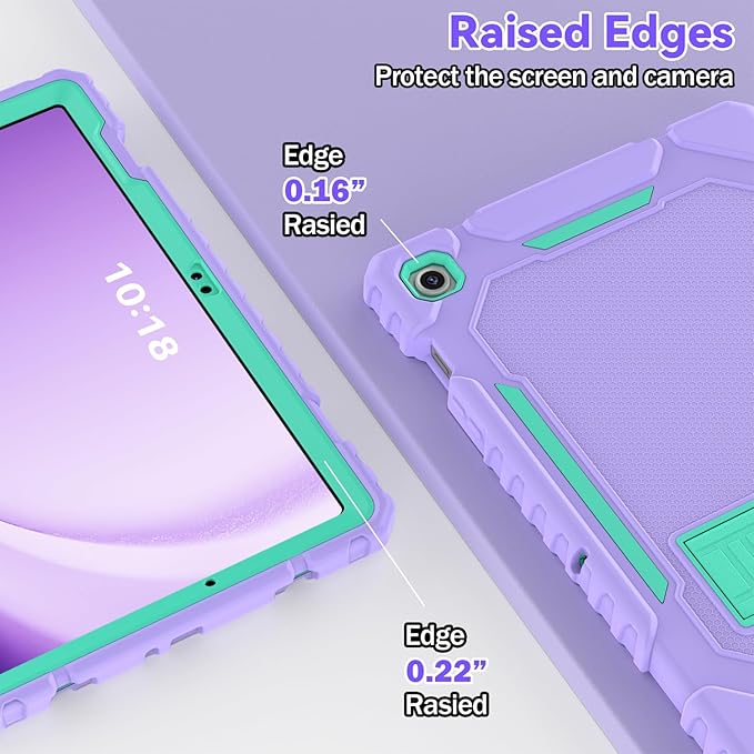 Grifobes for Samsung Galaxy Tab A9 Plus 11 Inch 2023 Cases, Heavy Duty Shockproof Rugged Cover for New Samsung Tablet A9+ 11" Case (SM-X210/X216/X218) with Kickstand for Kids, Purple+Green