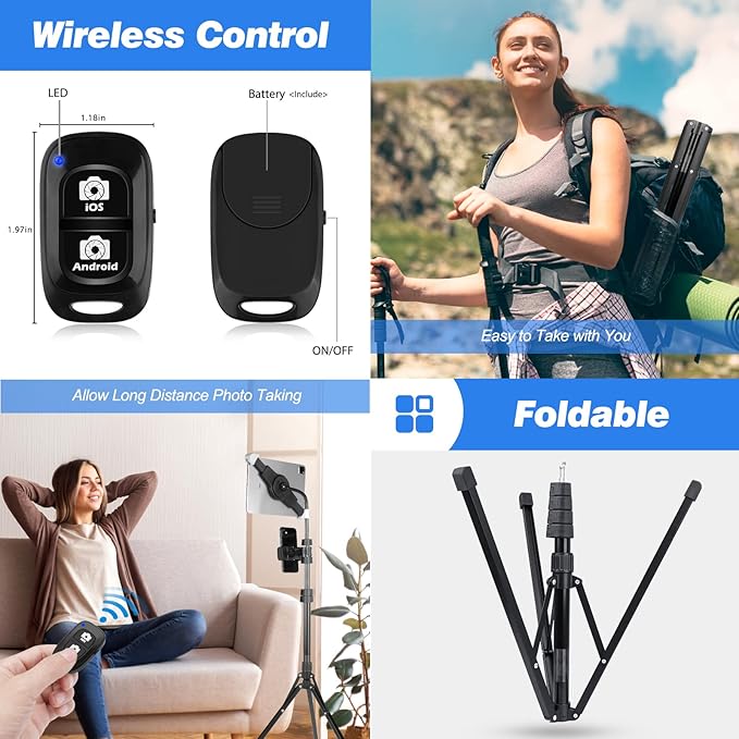 UBeesize 67-in iPad Tripod Stand, 360 Rotating Tablet Mount & Phone Holder, Compatible with 9.9-15.7 Inches Tablets