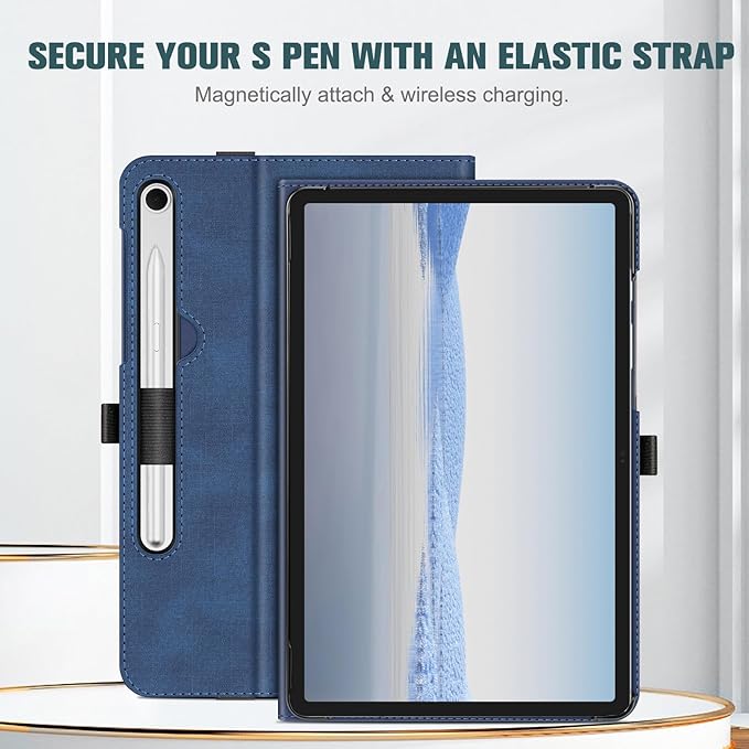 Fintie Case for Samsung Galaxy Tab S10 Lite/ S10 FE/ S9 FE 5G 10.9 Inch/Tab S9 11 Inch with S Pen Holder, Multi-Angle Viewing Protective Cover with Pocket, Auto Sleep/Wake, Denim Indigo