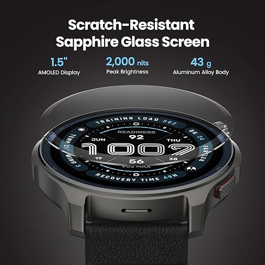 Amazfit Balance 2 Smart Watch 47mm AMOLED Sapphire Glass Display, Offline Maps, Dual Band GPS, 21 Days Battery, 170+ Sport Modes, Hyrox & Golf Mode, Heart Rate & Sleep Tracker for Android & iPhone