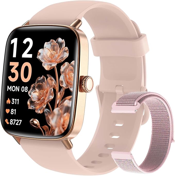 Fitpolo Smart Watch for Women, Stainless Steel Bezel Fitness Tracker (Make/Answer Calls), IP68 Waterproof, Heart Rate SpO2 Monitor, Sleep & Activity Tracking Smartwatch for Android Phones iPhone